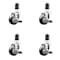 Service Caster 3 Inch 316SS Black Poly Swivel 1-1/2 Inch Expanding Stem Caster Set Brake SCC SCC-SS316EX20S314-PPUB-BLK-TLB-112-4 - alternate 3